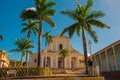 Trinidad, Cuba. Plaza mayor and Church of the Holy Trinity. Royalty Free Stock Photo