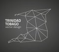 Trinidad and Tobago black vector contour map