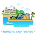 Trinidad and Tobago country design Flat cartoon st