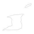 Trinidad and Tobago dotted outline vector map