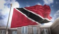 Trinidad and Tobago Flag 3D Rendering on Blue Sky Building Background Royalty Free Stock Photo