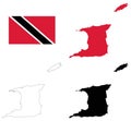 Trinidad and Tobago flag and map - Republic of Trinidad and Tobago