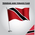 TRINIDAD AND TOBAGO flag National flag of TRINIDAD AND TOBAGO on a pole