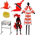 Trinidad and Tobago Icons Royalty Free Stock Photo