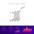 Trinidad and Tobago people map. Detailed vector silhouette. Mixed crowd of men and women. Population infographics Royalty Free Stock Photo