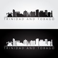 Trinidad and Tobago skyline and landmarks silhouette