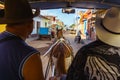 Trinidad town in Cuba. Horse carriage with cowboy