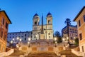 The Trinita dei Monti church and the famous Spanish Steps