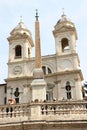 Trinita dei Monti church and obelisk, Rome, Italy Royalty Free Stock Photo
