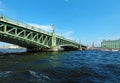 Trinity Bridge across the Neva in Saint Petersburg Royalty Free Stock Photo