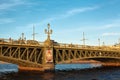 Trinity bridge across the river Neva, Russia