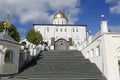 Trinity cathedral and bell tower in Pochaev Lavra