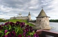 Trinity cathedral Pskov. Pskov Kremlin Russia. Ancient fortress on the river bank Royalty Free Stock Photo