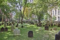 Trinity Church cemetery with green grass in New York