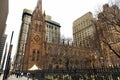 Trinity Church and Churchyard Cemetery during the winter, downtown, Manhattan, NY Royalty Free Stock Photo