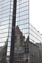 Trinity Church Reflection on a Modern Glass Skyscraper from Boston downtown in Massachusettes State of USA Royalty Free Stock Photo