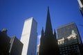 Trinity Church from street level, New York City, NY Royalty Free Stock Photo