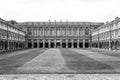 Trinity College in Cambridge University in black and white. UK Royalty Free Stock Photo