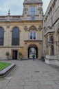 Trinity College Durham Quad with english lawn & building facade, Oxford, United Kingdom Royalty Free Stock Photo