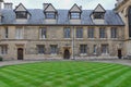 Trinity College Durham Quad with english lawn & building facade, Oxford, United Kingdom Royalty Free Stock Photo