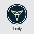 Trinity Cryptocurrency. Vector TTY Web Icon. Royalty Free Stock Photo
