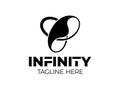 Trinity infinity logo vector. triple knot Loop logotype. endless logo, like rainbow ribbon. Infinity abstract emblem