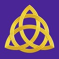 Trinity knot gold Triquetra symbol