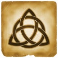 Trinity knot symbol old paper Royalty Free Stock Photo