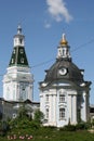 Trinity Lavra of St. Sergius - the largest Orthodox male monastery in Russia. Church of Smolensk icon of the Virgin, 18th century Royalty Free Stock Photo