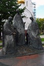 Trinity sculpture composition in Yaroslavl, Russia. Royalty Free Stock Photo