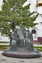 Trinity sculpture in historical city center of Yaroslavl, Russia. Popular landmark.