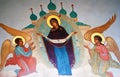 Trinity Sergius Lavra in Russia. Icon on church facade