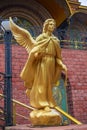 Trinity Simeon's Convent of Mercy. Roman classical statue of a woman of Victory with wings.. Orenburg region