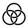 Emblem of the Trinity, three interlaced circles, an ancient Christian symbol Royalty Free Stock Photo
