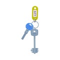 Trinket with Key Hanging with Keyring with Plastic Number Tag Vector Illustration Royalty Free Stock Photo