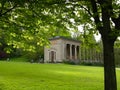 Trinkhalle in Baden-Baden with trees in the foreground Royalty Free Stock Photo