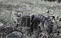 Antique Tractors in Black and White Royalty Free Stock Photo