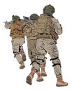 Trio Army ambush Illustration