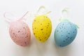 Trio of Colourful Plastic Easter Eggs Royalty Free Stock Photo