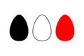 Trio of eggs in stark contrast. Vector Illustration. EPS 10. Royalty Free Stock Photo