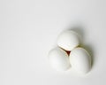 Trio of eggs on white Royalty Free Stock Photo