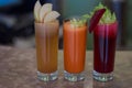 Trio freshly squeezed juice