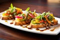 a trio of garden fresh bruschetta with authentic pickled jalapenos