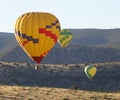 A Hot Air Balloon Trio Races Near Sedona, Arizona Royalty Free Stock Photo