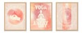 Trio of inspiring posters of yoga theme