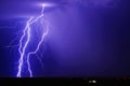 Purple Lightning Over Tonopah Arizona 2013 Royalty Free Stock Photo