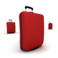 Trio of Red Trolley suitcases Royalty Free Stock Photo