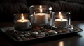 Trio of Scented Candles on Platter