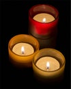 Trio of tea-lights Royalty Free Stock Photo