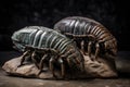 A trio of trilobite fossils that hint at how much life must have evolved since their time.. AI generation